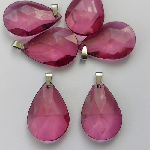 PINGENTE EM AÇO INOXIDÁVEL - PINGENTE CRISTAL ROSA SEXTAVADO - TAMANHO 23X34MM - COMPOSIÇÃO: ACRÍLICO / AÇO INOXIDÁVEL CONTRA ARGOLA (AÇO1789) ACPG000077