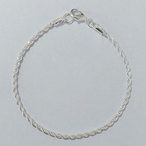 PULSEIRA FOLHEADA A PRATA COM 50 MILÉSIMOS + VERNIZ DIAMOND - PULSEIRA CORDÃO BAIANO TAMANHO: 20CM + E  FECHO LAGOSTA PRPS001132