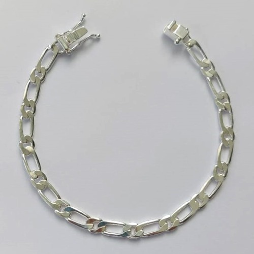PULSEIRA FOLHEADA A PRATA COM 50 MILÉSIMOS + VERNIZ DIAMOND - PULSEIRA 1X1 19CM LARGURA 5MM - FECHO GAVETA COM TRAVA (PRA288) PRPS001147