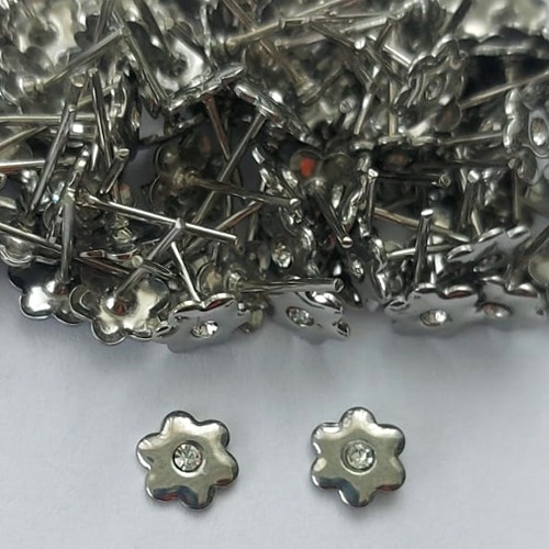 BRINCO EM AÇO INOXIDÁVEL - BRINCO DE PINO FLOR COM ZIRCÔNIA 6MM  - COMPOSIÇÃO: AÇO INOXIDÁVEL - (AÇO1899) ACBR000342