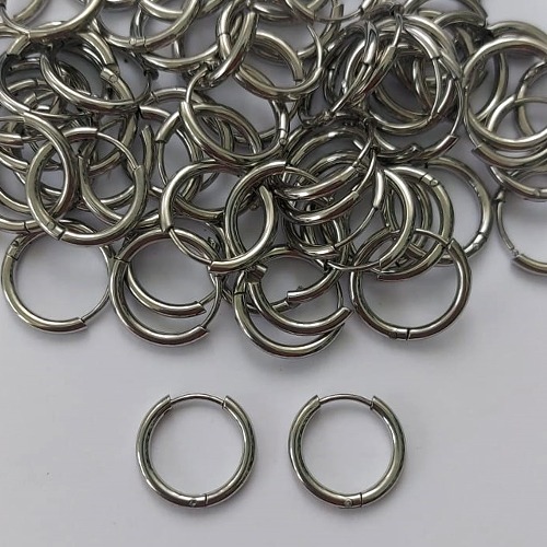 BRINCO EM AÇO INOXIDÁVEL - BRINCO ARGOLA DE PRESSÃO 12MM - COMPOSIÇÃO: AÇO INOXIDÁVEL - (AÇO1996) ACBR000400