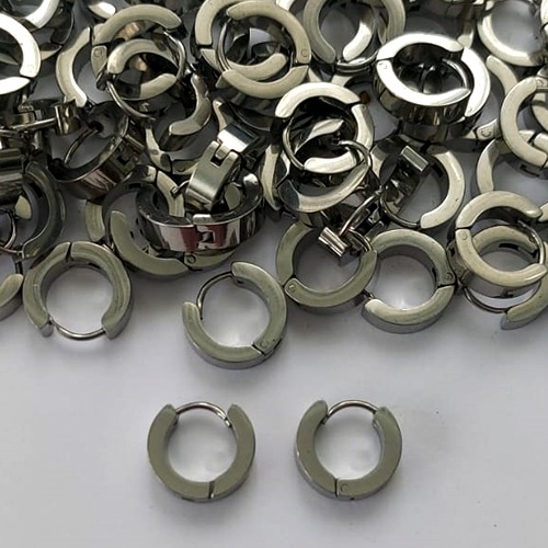 BRINCO EM AÇO INOXIDÁVEL - BRINCO ARGOLA DE PRESSÃO 9MM -  COMPOSIÇÃO: AÇO INOXIDÁVEL - (AÇO1998) ACBR000398