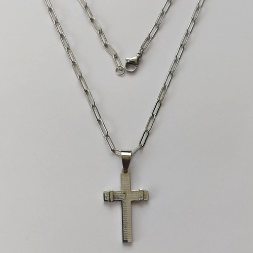 GARGANTILHA EM AÇO INOXIDÁVEL - (12753) GARGANTILHA COM CORRENTE 60CM E PINGENTE CRUCIFIXO 18X30MM - COMPOSIÇÃO: AÇO INOXIDÁVEL - (AÇO2010) ACGG000431