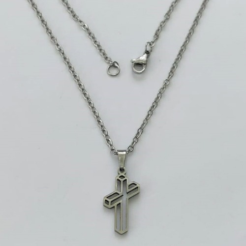 GARGANTILHA EM AÇO INOXIDÁVEL - (AÇO03) GARGANTILHA COM CORRENTE 50CM E PINGENTE CRUCIFIXO 9X20MM - COMPOSIÇÃO: AÇO INOXIDÁVEL - (AÇO2025) ACGG000441
