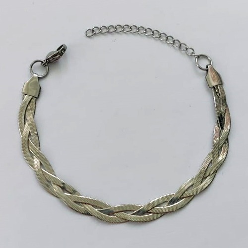 PULSEIRA EM AÇO INOXIDÁVEL- PULSEIRA ENTRELAÇADAS LACRAIA - TAMANHO: 14CM - COMPOSIÇÃO: AÇO INOXIDÁVEL - (AÇO2036) ACPS000703