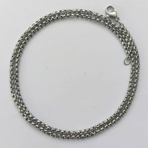 CORRENTE EM AÇO INOXIDAVEL (ACO26) - CORRENTE LARGURA 2MM - TAMANHO: 60CM - FECHO LAGOSTA - (AÇO2040) ACCR000181