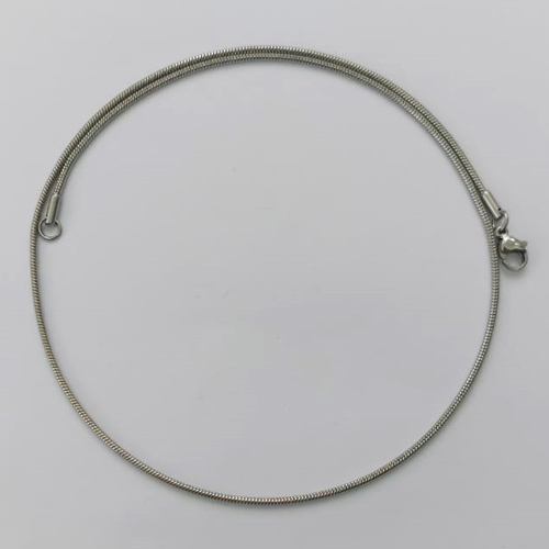 CORRENTE EM AÇO INOXIDÁVEL - CORRENTE RABO DE RATO 45CM - LARGURA 1MM - FECHO LAGOSTA - COMPOSIÇÃO: AÇO INOXIDÁVEL (AÇO2051) ACCR000186