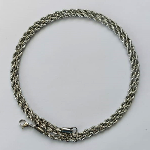 CORRENTE EM AÇO INOXIDÁVEL - CORRENTE CORDÃO BAIANO - LARGURA 3MM  TAMANHO 70CM - FECHO LAGOSTA - COMPOSIÇÃO: AÇO INOXIDÁVEL (AÇO2057) ACCR000187