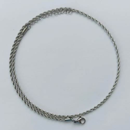 CORRENTE EM AÇO INOXIDÁVEL - CORRENTE CORDÃO BAIANO - LARGURA 1,5MM  TAMANHO 45CM - FECHO LAGOSTA - COMPOSIÇÃO: AÇO INOXIDÁVEL (AÇO2058) ACCR000188