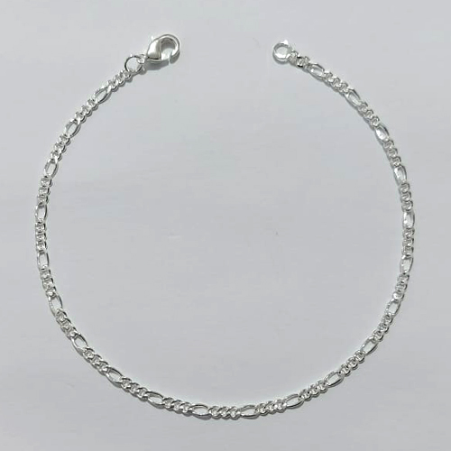 PULSEIRA FOLHEADA A PRATA COM 50 MILÉSIMOS + VERNIZ DIAMOND - PULSEIRA 3X1 LARGURA 1MM TAMANHO: 20CM + FECHO LAGOSTA PRPS001160