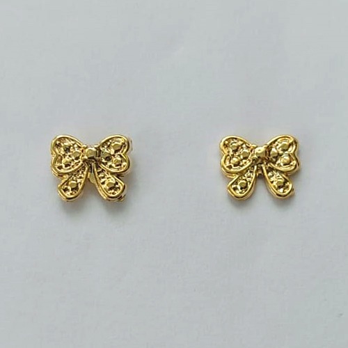 BRINCO FOLHEADO A OURO - BANHADO COM 5 MILÉSIMOS + VERNIZ DIAMOND -  BRINCO DE PINO LAÇO 8MM - (OURO329) OUBR000244