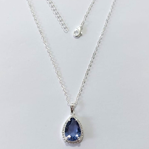GARGANTILHA FOLHEADA A PRATA COM 50 MILÉSIMOS + VERNIZ DIAMOND - GARGANTILHA CORRENTE CADEADO COM ZIRCÔNIA LILÁS E MICRO ZIRCÔNIAS 13MM PRGG001454