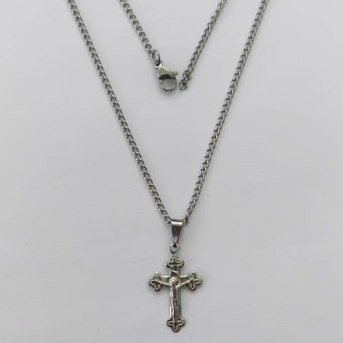 GARGANTILHA EM AÇO INOXIDÁVEL - GARGANTILHA COM CORRENTE 45CM E PINGENTE CRUCIFIXO 22MM - COMPOSIÇÃO: AÇO INOXIDÁVEL (AÇO2108) ACGG000465