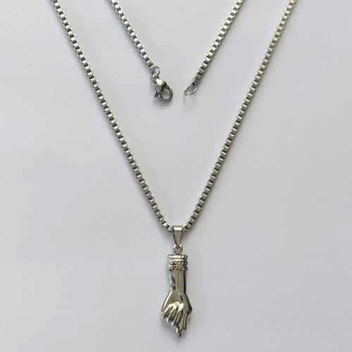 GARGANTILHA EM AÇO INOXIDÁVEL - GARGANTILHA COM CORRENTE( ACO1035) 50CM E PINGENTE FIGA 8X23MM - COMPOSIÇÃO: AÇO INOXIDÁVEL - (AÇO2116) ACGG000469