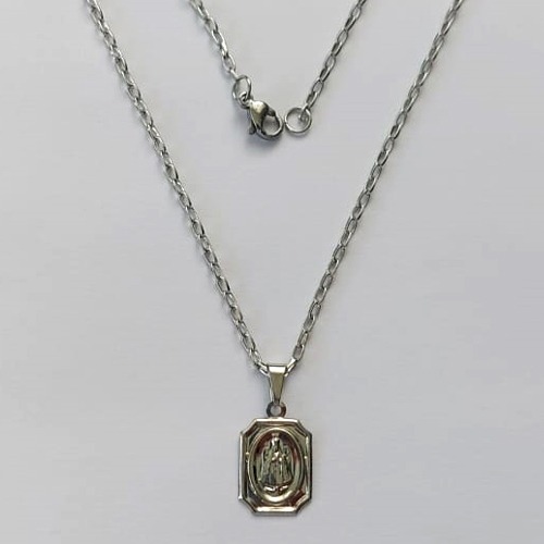 GARGANTILHA EM AÇO INOXIDÁVEL -  GARGANTILHA COM CORRENTE( ACO12) 50CM E PINGENTE NOSSA SENHORA APARECIDA 10X15MM - COMPOSIÇÃO: AÇO INOXIDÁVEL - (AÇO2117) ACGG000471