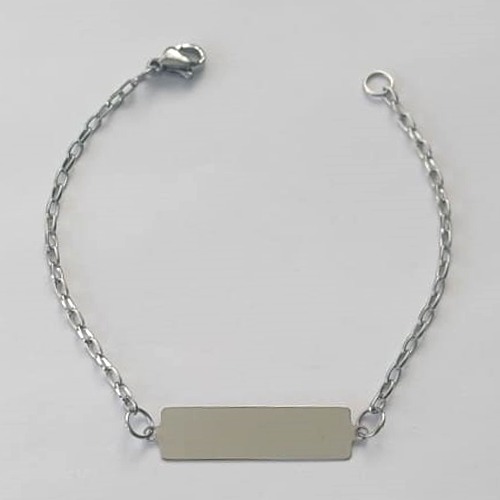 PULSEIRA EM AÇO INOXIDÁVEL- (ACO12) - PULSEIRA CHAPINHA LISA 27MM TAMANHO 14CM - LARGURA 6MM - FECHO LAGOSTA - COMPOSIÇÃO: AÇO INOXIDÁVEL - (AÇO2129) ACPS000720