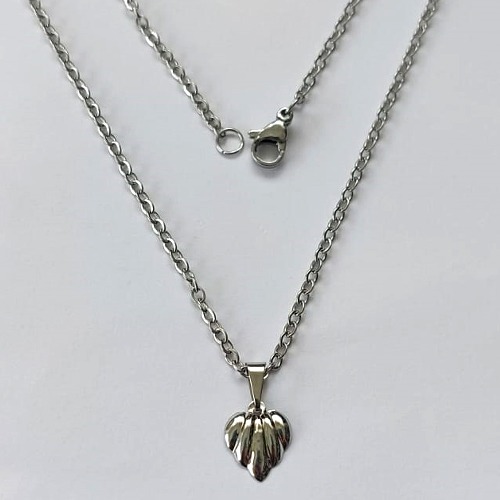 GARGANTILHA EM AÇO INOXIDÁVEL - (ACO03C) GARGANTILHA COM CORRENTE 45CM E PINGENTE CONCHA 11MM - COMPOSIÇÃO: AÇO INOXIDÁVEL - (AÇO2188) ACGG000487