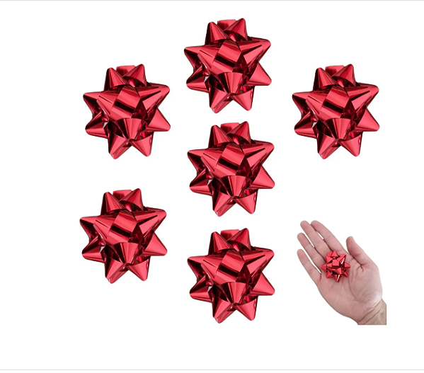 LAÇO PRONTO ENFEITE DE PRESENTE 5CM (COM ADESIVO) LAÇO VERMELHO VENDIDO POR UNIDADE PREB000041