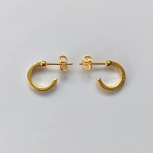 BRINCO FOLHEADO A OURO - BANHADO COM 5 MILÉSIMOS + VERNIZ DIAMOND - BRINCO DE PINO ARGOLA 11MM - (OURO573) OUBR000369