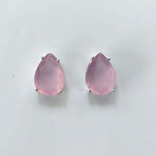 BRINCO FOLHEADA A PRATA COM 50 MILÉSIMOS + VERNIZ DIAMOND - BRINCOS DE PINO COM BASE EM ALTA FUSÃO E PEDRA EM ZIRCÔNIA GOTA 10X14MM (PRA752) PRBR001414