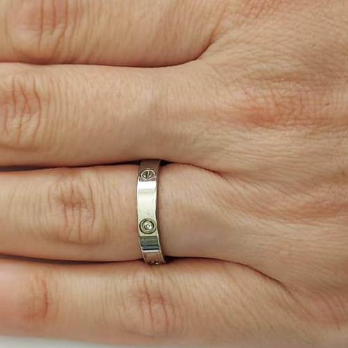 ANEL EM AÇO INOXIDÁVEL 316L ANEL ESTILO CARTIER LARGURA 3.7MM (VALOR UNITÁRIO) ACAN000038