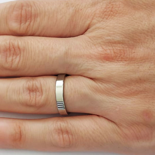 ALIANÇA EM AÇO INOXIDÁVEL 316L LISA LARGURA 3,8MM (VALOR UNITÁRIO) ACAL000033