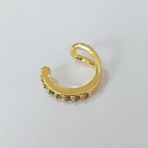 BRINCO FOLHEADO A OURO COM VERNIZ DIAMOND - BRNCO EAR CUFF COM MICRO ZIRCÔNAS 12MM (VENDIDO UNIDADE)- (OURO1160) OUBR000453