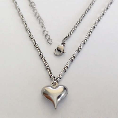 GARGANTILHA EM AÇO INOXIDÁVEL - CORRENTE DE 45CM (BCOL058) PINGENTE CORAÇÃO 15MM ACGG000519