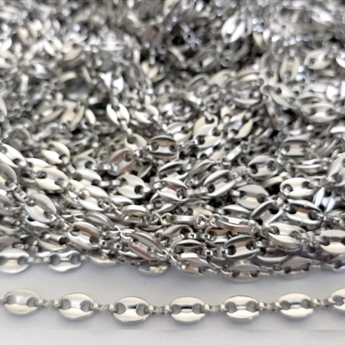 CORRENTE EM AÇO INOXIDÁVEL - CORRENTE VENDIDA POR METRO - LARGURA 5MM - (BCOL067) ACCR000206