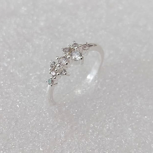 ANEL FOLHEADO A PRATA COM 50 MILÉSIMOS + VERNIZ DIAMOND ANEL FALANGE COM MICROS ZIRCÔNIAS PRAN000070