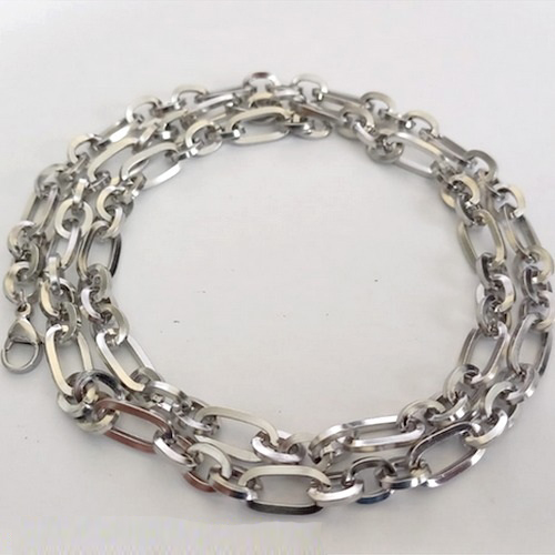 CORRENTE EM AÇO INOXIDÁVEL - CORRENTE 50CM - LARGURA 6MM + FECHO LAGOSTA - (BCOL037) ACCR000210