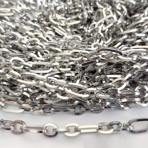 CORRENTE EM AÇO INOXIDÁVEL - CORRENTE VENDIDA POR METRO - LARGURA 6MM - (BCOL037) ACCR000212