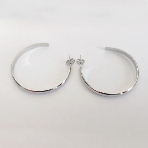 BRINCO EM AÇO INOXIDÁVEL - BRINCO DE ARGOLA DESENHADA 40MM - LARGURA 1,5MM - COMPOSIÇÃO: AÇO INOXIDÁVEL(ACO0193) - ACBR000482