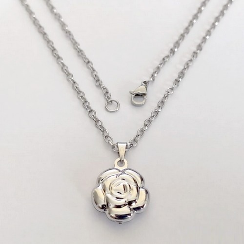 GARGANTILHA EM AÇO INOXIDÁVEL - CORRENTE DE 45CM (13) PINGENTE FLOR 14MM - ACGG000530