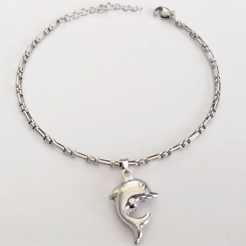 PULSEIRA EM AÇO INOXIDÁVEL - (BCOL058) - PULSEIRA 18CM COM PINGENTE GOLFINHO 15MM - FECHO LAGOSTA - COMPOSIÇÃO: AÇO INOXIDÁVEL - ACPS000751
