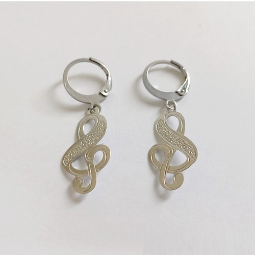 BRINCO EM AÇO INOXIDÁVEL - BRINCO DE ARGOLA DE PRESSÃO SÍMBOLO MUSICAL 2MM - COMPOSIÇÃO: AÇO INOXIDÁVEL (AÇO0293) - ACBR000485