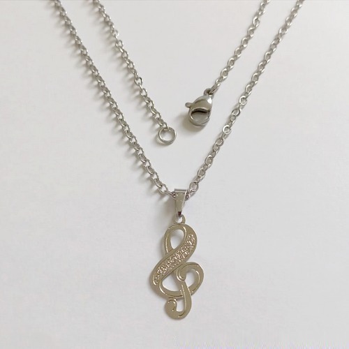 GARGANTILHA EM AÇO INOXIDÁVEL - CORRENTE DE 50CM (ACO03C) PINGENTE SÍMBOLO MUSICAL(ACO0297) - ACGG000550