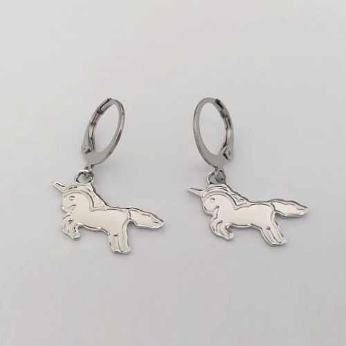 BRINCO EM AÇO INOXIDÁVEL - BRINCO DE ARGOLA DE PRESSÃO PINGENTE UNICÓRNIO 20MM - COMPOSIÇÃO: AÇO INOXIDÁVEL (AÇO0313) - ACBR000491