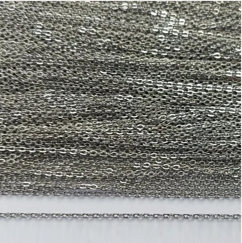 CORRENTE EM AÇO INOXIDÁVEL PRONTA PARA MONTAGEM - (BCOL017) CORRENTE CADEADO FINA 0,3MM - (PACOTE 100MTS) - (AÇO1441)- ACCR000218