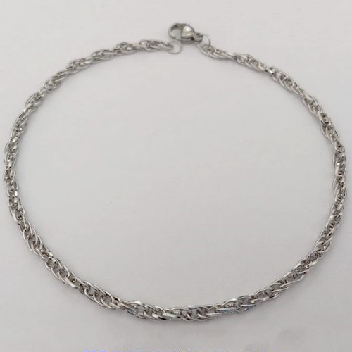 TORNOZELEIRA EM AÇO INOXIDÁVEL - TORNOZELEIRA CORDÃO 3,3MM - TAMANHO: 26CM - COMPOSIÇÃO: AÇO INOXIDÁVEL (AÇO26) ACTO0000017
