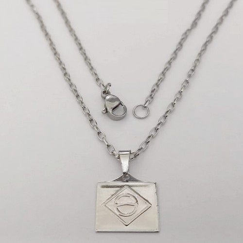 GARGANTILHA EM AÇO INOXIDÁVEL - CORRENTE CORDÃO 70CM COM PINGENTE BANDEIRA DO BRASIL - LARGURA 3,3MM (AÇO26) - FECHO LAGOSTA - COMPOSIÇÃO: AÇO INOXIDÁVEL - ACGG000564