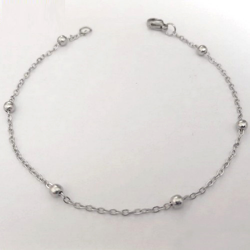 PULSEIRA EM AÇO INOXIDÁVEL - PULSEIRA DE BOLINHAS - TAMANHO 18CM - FECHO LAGOSTA - COMPOSIÇÃO: AÇO INOXIDÁVEL - ACPS000761