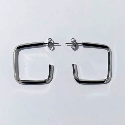 BRINCO EM AÇO INOXIDÁVEL - BRINCO ARGOLA QUADRADA 2,5X25MM (ARGI0145) - COMPOSIÇÃO: AÇO INOXIDÁVEL - (AÇO2236)- ACBR000507