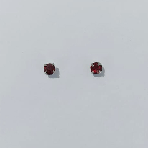 BRINCO EM AÇO INOXIDÁVEL - BRINCO AÇO INOX STRASS VERMELHO 4MM - COMPOSIÇÃO: AÇO INOXIDÁVEL - (AÇO3007)- ACBR000526