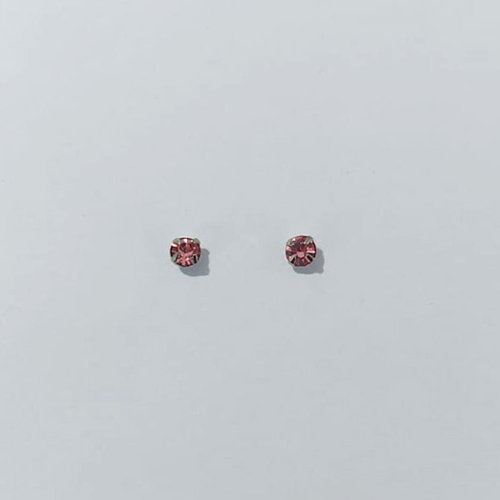 BRINCO EM AÇO INOXIDÁVEL - BRINCO AÇO INOX STRASS ROSA 3MM - COMPOSIÇÃO: AÇO INOXIDÁVEL - (AÇO3014)- ACBR000534