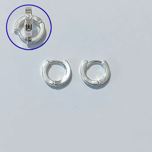 BRINCO FOLHEADO A PRATA COM 50 MILÉSIMO+ VERNIZ DIAMOND - BRINCO ARGOLA ESTILO CARTIER 11MM PRBR001561