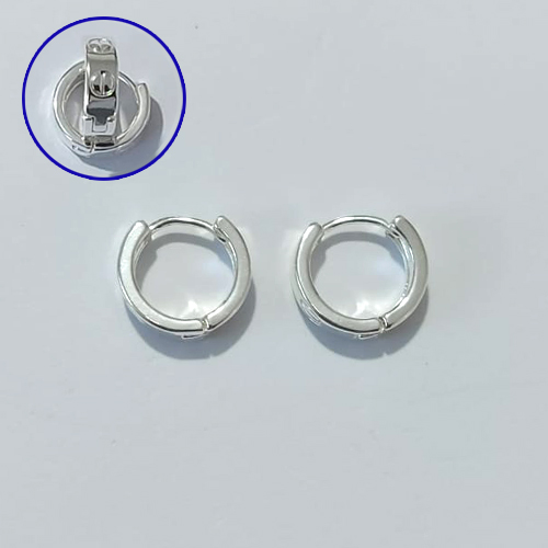 BRINCO FOLHEADO A PRATA COM 50 MILÉSIMO+ VERNIZ DIAMOND - BRINCO ARGOLA ESTILO CARTIER 14MM PRBR001562