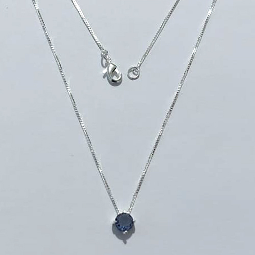 GARGANTILHA FOLHEADA A PRATA COM 50 MILÉSIMOS + VERNIZ DIAMOND - GARGANTILHA CORRENTE VENEZIANA PONTO DE LUZ 6MM LILÁS PRGG001497