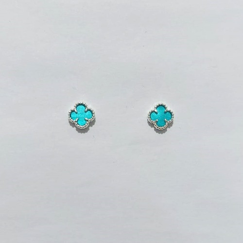 BRINCO FOLHEADO A PRATA + VERNIZ DIAMOND - BRINCO DE PINO TREVO VERDE 6MM PRBR001615