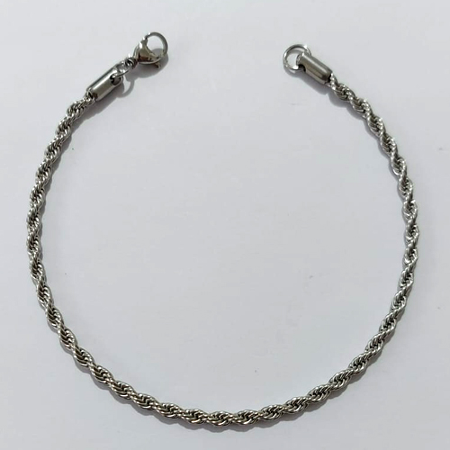 PULSEIRA EM AÇO INOXIDÁVEL - PULSEIRA 20CM CORDÃO BAIANO LARGURA 2MM + FECHO LAGOSTA ACPS000800